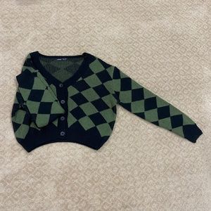 SHEIN Argyle Cardigan Sweater